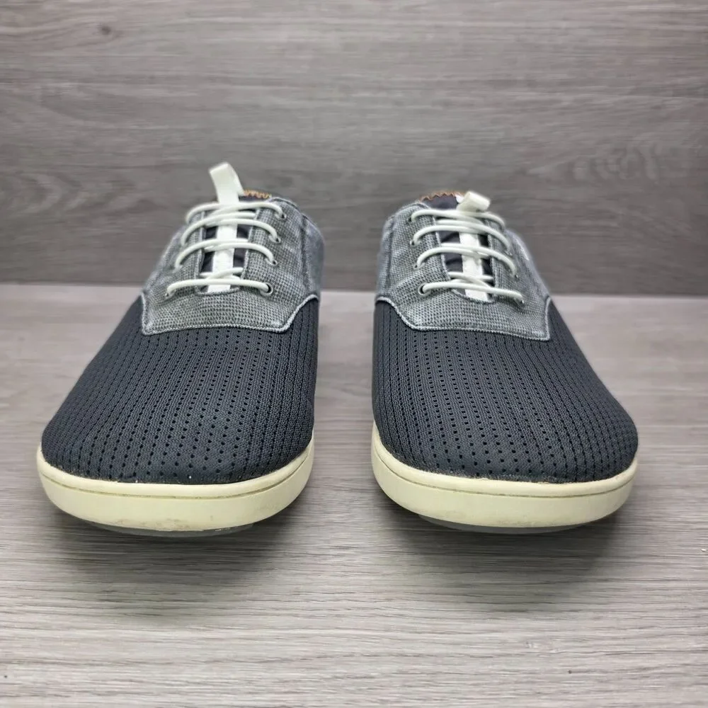 OluKai Nohea Moku Boat Shoes Mens Size 9.5 Gray Textile Mesh Sneakers Slip On